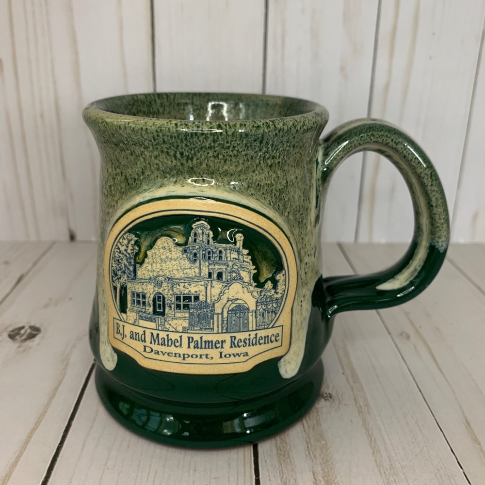 Deneen Davenport Iowa Pottery Mug Green